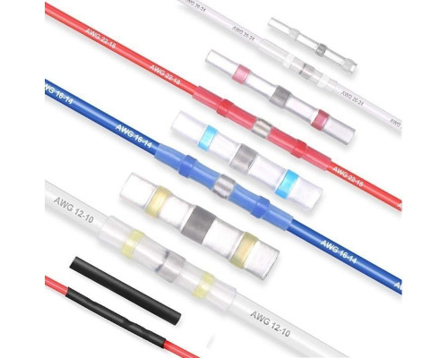 Термозбіжна гільза з припоєм PR термоусадка 0.25-0.34 мм² 100 шт Білий (C050945-100)