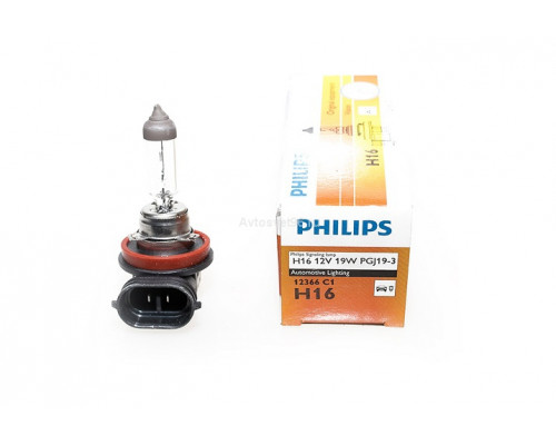 Автолампа PHILIPS 12366C1 H16 19W 12V PJ19-3 10X1 Автолампа PHILIPS 12366C1 H16 19W 12V PJ19-3 10X1