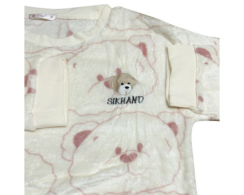 Комплект жіночої піжами Lesko 301 Bear L White-Pink Комплект жіночої піжами Lesko 301 Bear L White-Pink