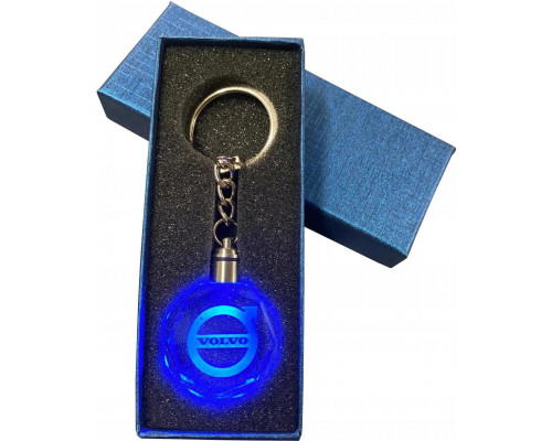 Брелок автомобільний на ключі з логотипом GF Volvo з підсвічуванням 11 см Прозорий (С051074)