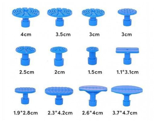 Інструмент для видалення вм'ятин з автомобіля Icar Мініліфтер пластиковий + 12 грибків 18,5х12х10 см Чорний (С051262)