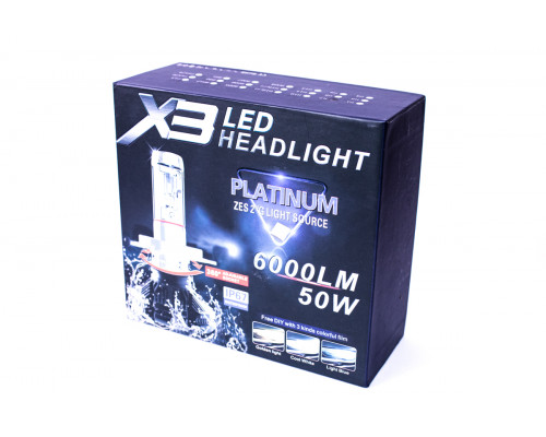 Комплект LED ламп AllLight X3 H7 50W 6000K 6000lm з радіатором та світлофільтрами (3000K/8000K) Комплект LED ламп AllLight X3 H7 50W 6000K 6000lm з радіатором та світлофільтрами (3000K/8000K)