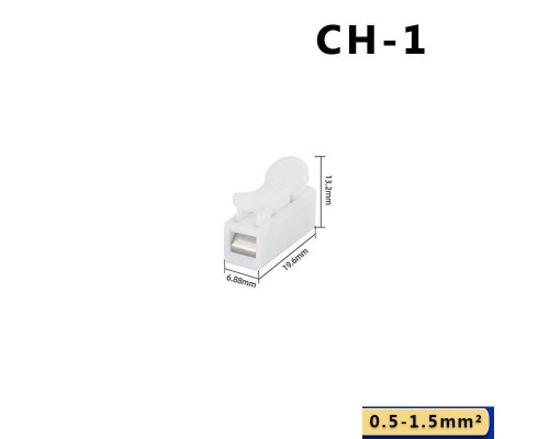 Набір з'єднувачів для дроту PW CH-1 колодки клемні на один контакт 30 шт Білий (C051300-30)