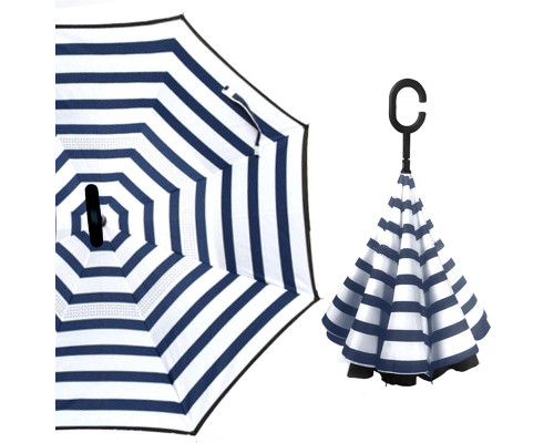Механічна парасолька навпаки Up-Brella Синьо-білі (2907-13264) Механічна парасолька навпаки Up-Brella Синьо-білі (2907-13264)