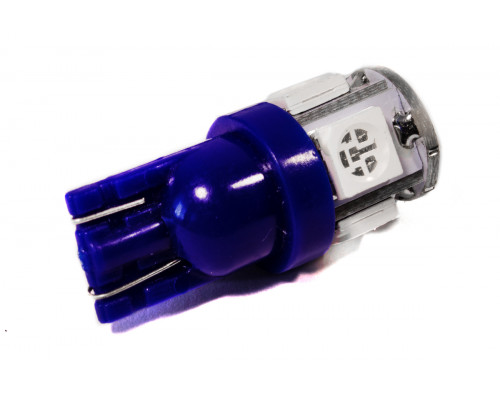 Світлодіодна лампа AllLight T10 5 діодів 5050 W2,1x9,5d 12V BLUE Світлодіодна лампа AllLight T10 5 діодів 5050 W2,1x9,5d 12V BLUE