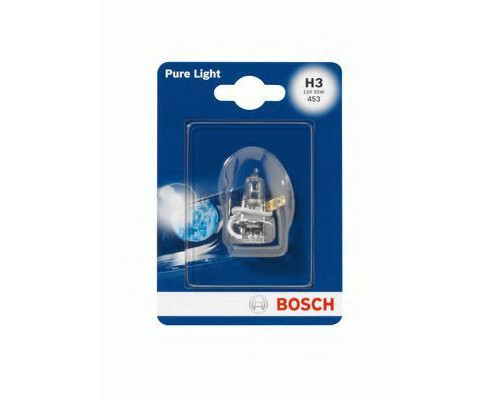 Автолампа BOSCH Pure Light H3 55W 12V Pk22s (1987301006) 1шт./блістер Автолампа BOSCH Pure Light H3 55W 12V Pk22s (1987301006) 1шт./блістер