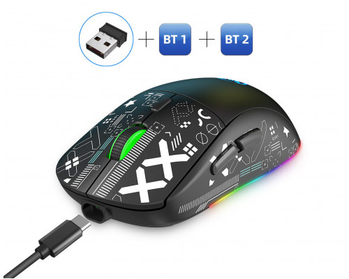 Миша бездротоваImice HYSJ Т90 з акумулятором та підсвічуванням 2.4G + Bluetooth Black Миша бездротоваImice HYSJ Т90 з акумулятором та підсвічуванням 2.4G + Bluetooth Black