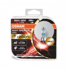 Комплект галогенових ламп Osram 64211NB200-HCB H11 12V 55W PGJ19-2 Night Breaker Laser +200% 2шт/комп.