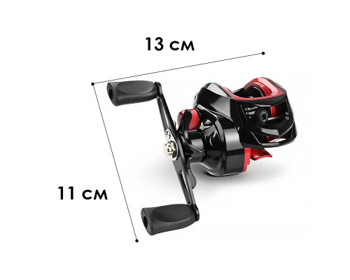 Котушка мультиплікаторна yumoshi AK 200 Black-Red Right 6294-74927