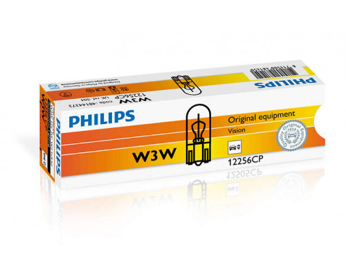 Автолампа ук. PHILIPS 12256CP W3W 12V 3W W2, 1X9, 5d Автолампа ук. PHILIPS 12256CP W3W 12V 3W W2, 1X9, 5d