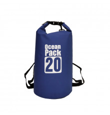 Водонепроникна сумка гермомішок рюкзак з шлейкою на плече Ocean Pack 20 л Blue (5535821539)