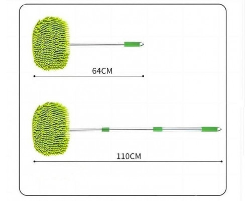 Щітка-швабра Psheko з телескопічною знімною ручкою Зелений (050615)