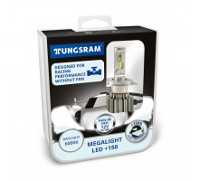 Комплект ламп LED головного світла Tungsram Megalight LED +200 12V H4 24W 6000K (2 шт./коробка)