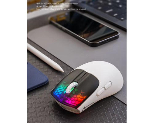 Миша бездротова Aattack SHARK X5 з акумулятором та підсвічуванням 2,4G+Bluetooth White Миша бездротова Aattack SHARK X5 з акумулятором та підсвічуванням 2,4G+Bluetooth White