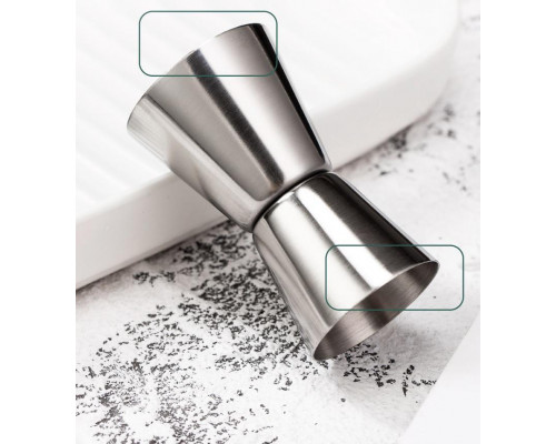 Джигер барний двосторонній BAR мірна склянка 20/40 мл Сріблястий (C051204)