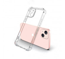 Силіконовий протиударний чохол панель + скло 9Н на Iphone 15 прозорий Case (23535345)