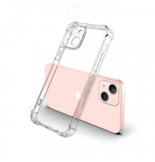 Силіконовий протиударний чохол панель + скло 9Н на Iphone 15 прозорий Case (23535345)