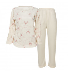 Комплект жіночої піжами Lesko 301 Bear 2XL White-Pink