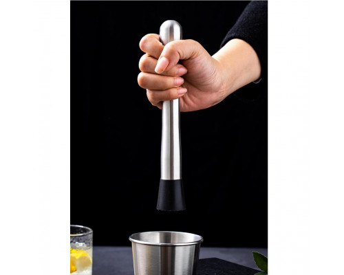 Мадлер для коктейлів BAR товкушка для бару 20.8 см Сріблястий (C051207)