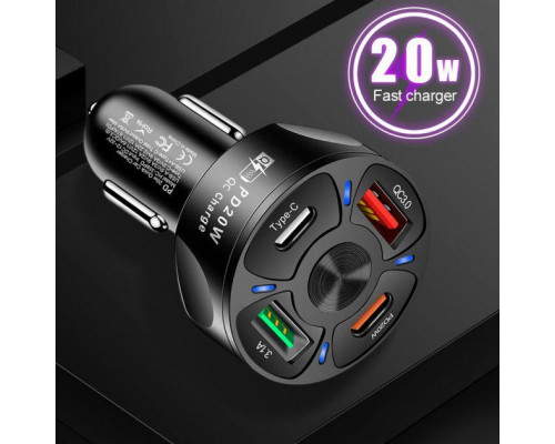 Зарядний пристрій Xiamen 2USB 2Type-C PD20W QC 3.0 Black (050551) Зарядний пристрій Xiamen 2USB 2Type-C PD20W QC 3.0 Black (050551)