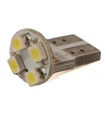 Світлодіодна лампа AllLight T10 4 діода 3528 W2,1x9,5d 12V WHITE плата (керамічний цоколь)