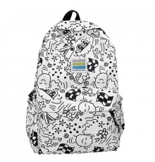Рюкзак підлітковий No Brand 5154 31х13 см White-Black 13081-84480