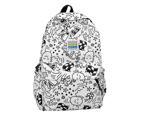 Рюкзак підлітковий No Brand 5154 31х13 см White-Black 13081-84480