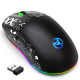 Миша бездротоваImice HYSJ Т90 з акумулятором та підсвічуванням 2.4G + Bluetooth Black