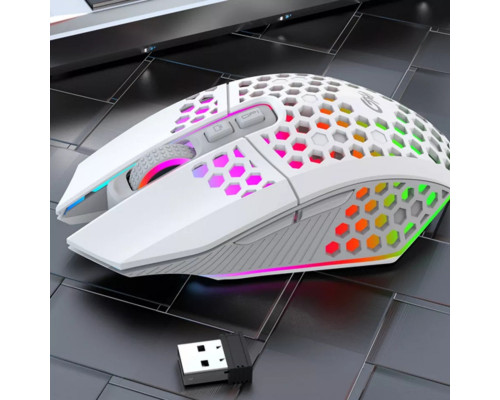 Мишка бездротова ігрова безшумна з підсвіткою Sundy X801 White Мишка бездротова ігрова безшумна з підсвіткою Sundy X801 White