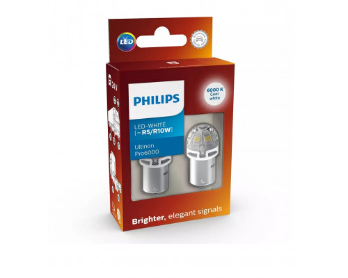 Комплект світлодіодних ламп Philips 24805CU60X2 R5W/R10W LED Ultinon Pro6000 12V/24V BA15s white Комплект світлодіодних ламп Philips 24805CU60X2 R5W/R10W LED Ultinon Pro6000 12V/24V BA15s white