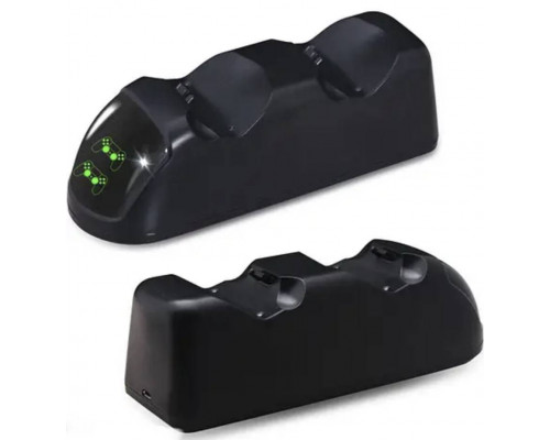 Подвійна зарядна станція Dobe для геймпадів PlayStation (PS4 / PS4 Slim / PS4 Pro) Dualshock 4 з LED індикатором Чорна Подвійна зарядна станція Dobe для геймпадів PlayStation (PS4 / PS4 Slim / PS4 Pro) Dualshock 4 з LED індикатором Чорна