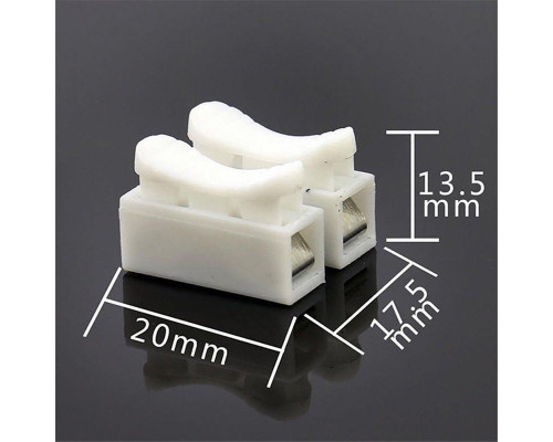 Набір з'єднувачів для дроту PW CH-2 клемні колодки на два контакти 30 шт Білий (C051301-30)