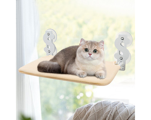 Віконна лежанка для кішок No Brand DT-890 на присосках Beige 30х60 см