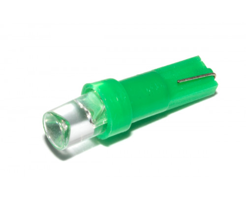 Світлодіодна лампа AllLight T 5 1 діод LED W2*4.6d 12V GREEN Світлодіодна лампа AllLight T 5 1 діод LED W2*4.6d 12V GREEN