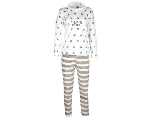 Жіноча піжама Lesko Heart 2XL White-Brown Жіноча піжама Lesko Heart 2XL White-Brown