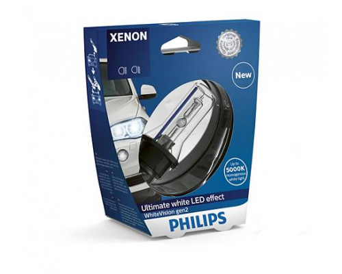 Автолампа ксенон PHILIPS 85415WHV2S1 D1S 85V 35W PK32d-2 WhiteVision gen2 5000K Автолампа ксенон PHILIPS 85415WHV2S1 D1S 85V 35W PK32d-2 WhiteVision gen2 5000K