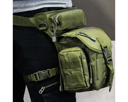 Сумка тактична на стегно Aokali Outdoor A90 30х22 см Green Сумка тактична на стегно Aokali Outdoor A90 30х22 см Green