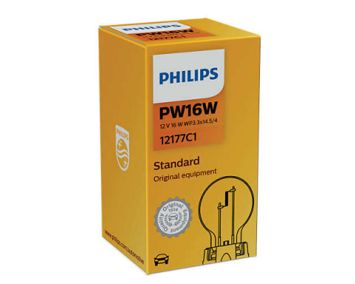 Автолампа PHILIPS 12177C1 PW16W 16W 12V WP3.3x14.5/4 Автолампа PHILIPS 12177C1 PW16W 16W 12V WP3.3x14.5/4