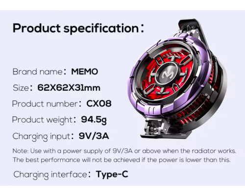 Охолодження-вентилятор MEMO з RGB AI model Чорний Охолодження-вентилятор MEMO з RGB AI model Чорний
