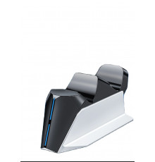 Зарядка для джойстика PS5 BebonCool для PlayStation 5 PS5 DualSense на 2 геймпади з LED підсвічуванням P5 Білий