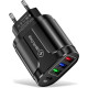 Зарядний пристрій Mirrow 3 USB Type-C Super Charge/Quick Charge 3.0 5V/2.4A Black (355621451)