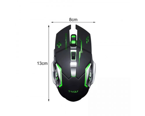 Миша бездротова ігрова з підсвічуванням T-Wolf Q13 Black 2,4G+Bluetooth Миша бездротова ігрова з підсвічуванням T-Wolf Q13 Black 2,4G+Bluetooth