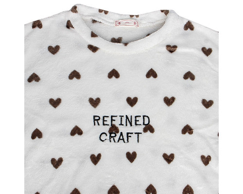 Жіноча піжама Lesko Heart 2XL White-Brown Жіноча піжама Lesko Heart 2XL White-Brown