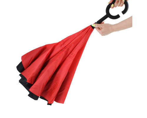 Жіночий парасольку навпаки Up-Brella Червоний (2907-13257) Жіночий парасольку навпаки Up-Brella Червоний (2907-13257)