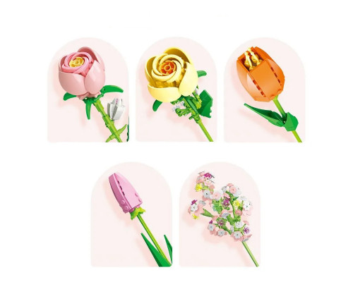 3D-конструктор Jie Star 9065 RoseTulip Ensamble 1011 деталей 13221-84631