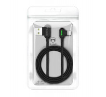 Двосторонній зарядний кабель для iPhone iPad McDodo 90 ° USB to Lightning з LED підсвічуванням 1.8m