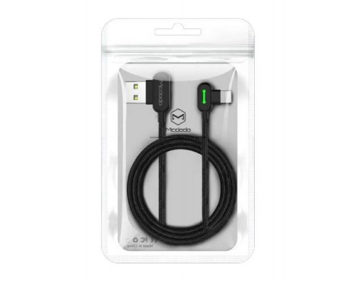 Двосторонній зарядний кабель для iPhone iPad McDodo 90 ° USB to Lightning з LED підсвічуванням 1.8m Двосторонній зарядний кабель для iPhone iPad McDodo 90 ° USB to Lightning з LED підсвічуванням 1.8m