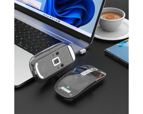 Мишка бездротова безшумна HXSJ Т900 з акумулятором 2,4G+Bluetooth Мишка бездротова безшумна HXSJ Т900 з акумулятором 2,4G+Bluetooth