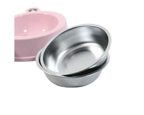 Миска для котів та собак подвійна Taotaopets Frog 135501 Рожевий Миска для котів та собак подвійна Taotaopets Frog 135501 Рожевий