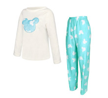 Жіноча тепла піжама Lesko Mickey Mouse Green 2XL